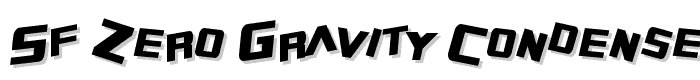 SF Zero Gravity Condensed Italic font